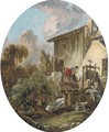 A woman washing clothes at a mill - (after) Francois Boucher