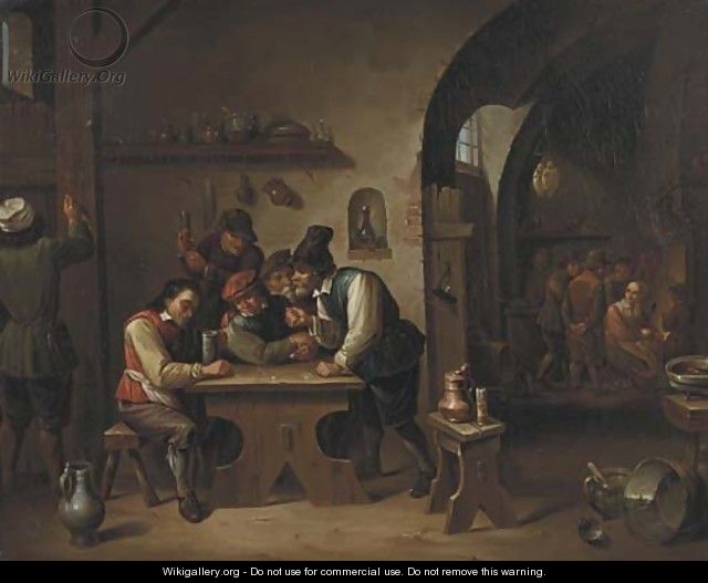 Peasants playing dice and making merry in an inn - David The Younger Teniers