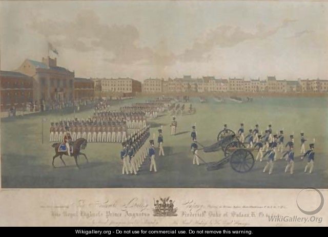 The Honorable Artillery Company assembled for ball practice at Childs Hill, Hampstead - George Forster