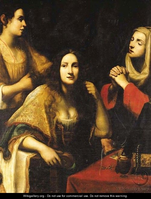 Martha reproaching Mary Magdalen - (after) Francesco Lupicini
