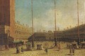 The Piazza San Marco, Venice, looking west along the central line - (Giovanni Antonio Canal) Canaletto