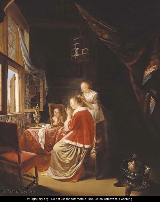 The morning toilet - (after) Gerrit Dou