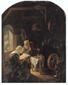 A couple in a kitchen interior - (after) Gerrit Dou
