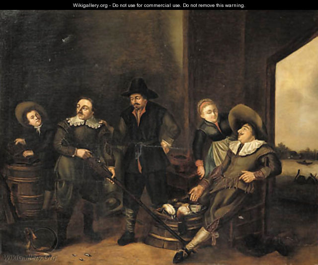 Sportsmen in a tavern after the chase - Gerrit van Donck
