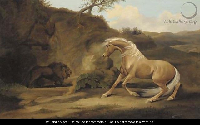 A horse startled by a lion - George Stubbs