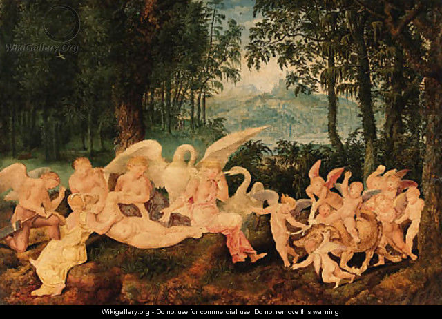 The Death of Adonis in a wooded alpine landscape - Giulio Romano (Orbetto)