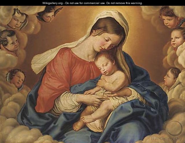 The Madonna and Child in Glory - (after) Giovanni Baptista Salvi, Called Sasseferroto