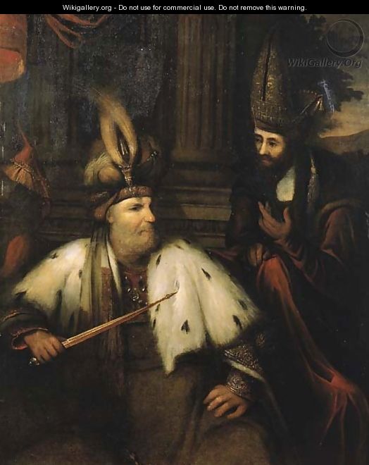 The meeting of Haman and King Ahasuerus - (after) Aert De Gelder