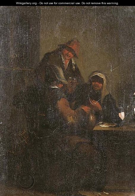 Peasants in an interior - (after) Adriaen Jansz. Van Ostade