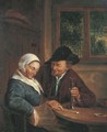 A man courting a woman in an interior - (after) Adriaen Jansz. Van Ostade