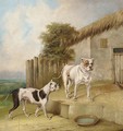 Crib and Rosa by an outhouse - Abraham Cooper