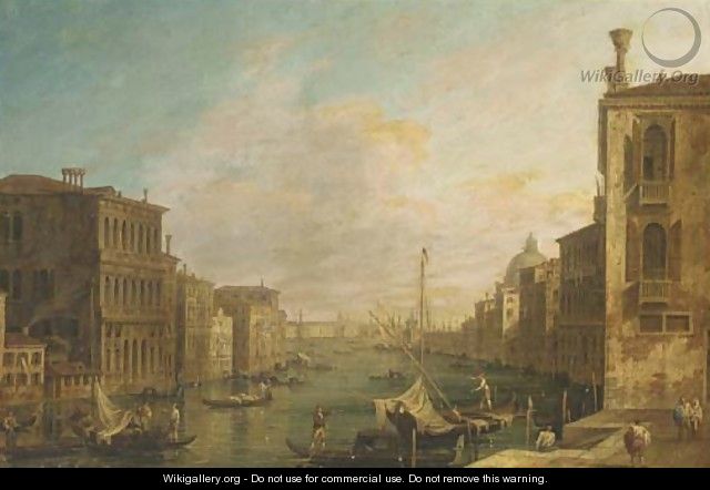 The Grand Canal, Venice, looking East from the Campo di S. Vio towards the Bacino - (Giovanni Antonio Canal) Canaletto
