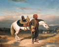 An Arabian horseman watering - (after) Alfred De Dreux