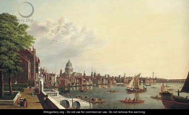 View of the Thames from the terrace of Somerset House, St. Paul