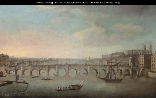 View of the Thames, with Westminster Bridge from the North - (Giovanni Antonio Canal) Canaletto