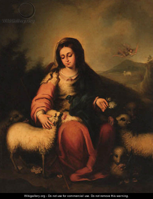 The Virgin with Lambs - Bartolome Esteban Murillo