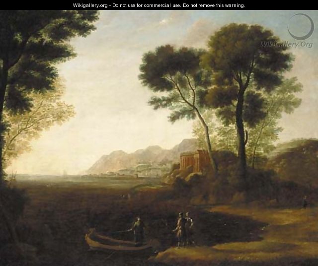 A coastal inlet with the embarkation of Carlo and Ubaldo - Claude Lorrain (Gellee)