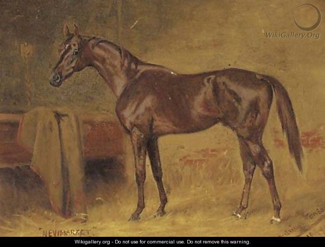 A chestnut racehorse in a stable - Adrian Jones