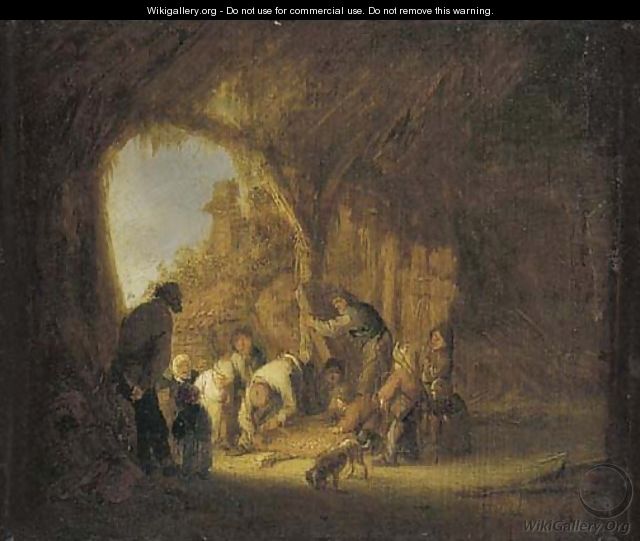Peasants in a barn - Adriaen Jansz. Van Ostade