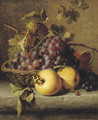 Apples and grapes on a ledge - Adriana-Johanna Haanen