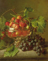 A still life with strawberries and grapes - Adriana-Johanna Haanen