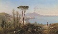 Naples and Castello dell'Ovo with Mount Vesuvius beyond - Achille Solari