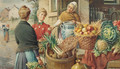 A fruit market in Rome - Achille De Dominicis