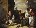 A peasant family in a yard - Abraham Willemsens