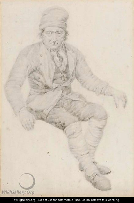 Study of a seated peasant - Abraham van, I Strij