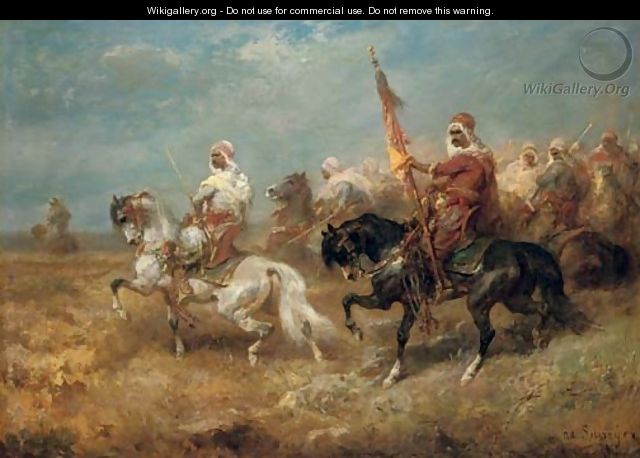 Arab warriors on horseback - Adolf Schreyer