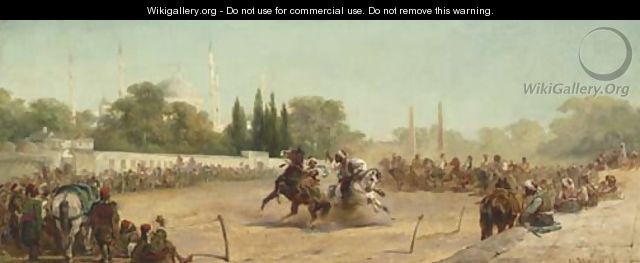 A Horse Race in the Hippodrome before the Mosque of Sultan Ahmet, Constantinople - Adolf Schreyer