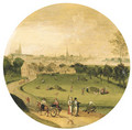 Summer an extensive landscape with a view of Antwerp beyond - Abel Grimmer
