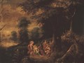 A wooded landscape with the Judgement of Midas - Abraham Govaerts