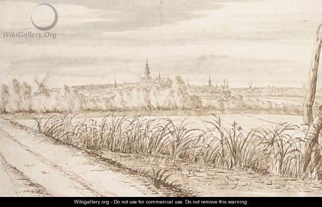 View of Gouda seen from the South East - Abraham Rutgers