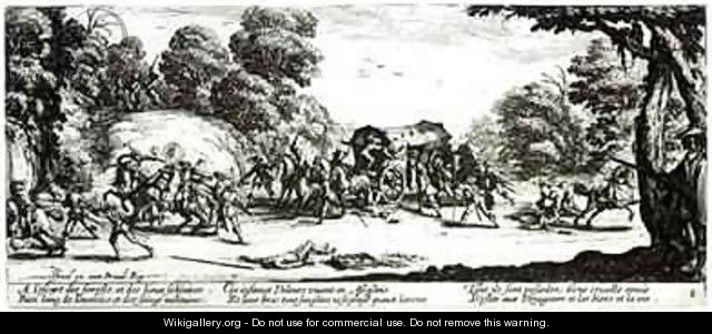 The Attack on the Stagecoach - (after) Callot, Jacques