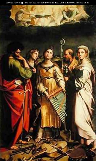 St. Cecilia surrounded by St. Paul, St. John the Evangelist, St. Augustine and Mary Magdalene - Denys Calvaert