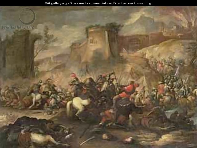 Cavalry skirmishes between Crusaders and Turks - Antonio Calza