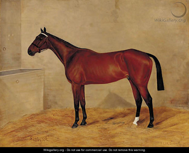 A bay horse in a stable - G. Stirling-Brown