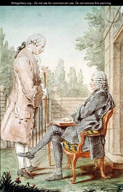 Monsieur Girard and the Abbot of Neuville - Louis (Carrogis) de Carmontelle