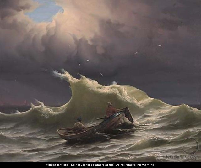 A stormy sea - (after) Ivan Konstantinovich Aivazovsky