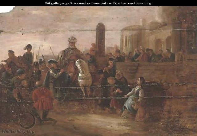 A triumphal entry into a city - (after) Jakob Willemsz. De Wet