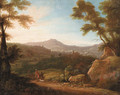 Italianate Landscapes with Hunters at Sunrise and Sunset - (after) Jacques D' Arthois