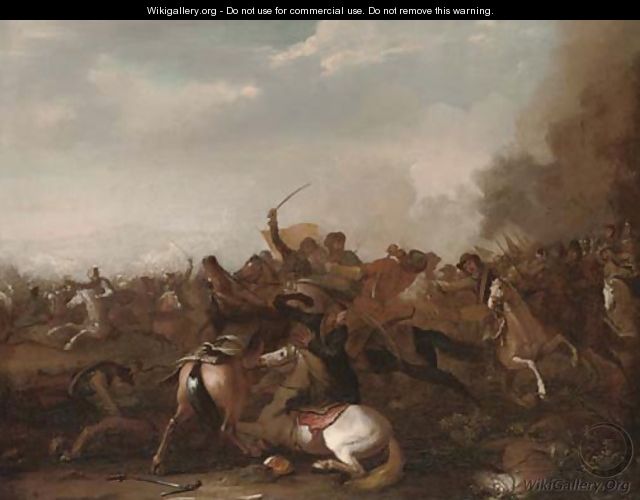 A cavalry skirmish 3 - (after) Jacques (Le Bourguignon) Courtois