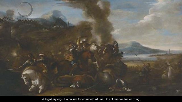 A cavalry skirmish 2 - (after) Jacques (Le Bourguignon) Courtois
