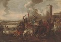 A cavalry skirmish between Christians and Turks - (after) Jacques (Le Bourguignon) Courtois