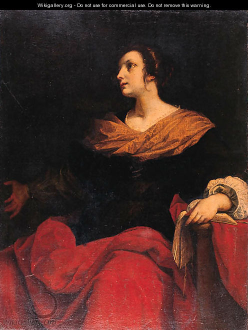 A female Saint - (after) Jacopo Vignali