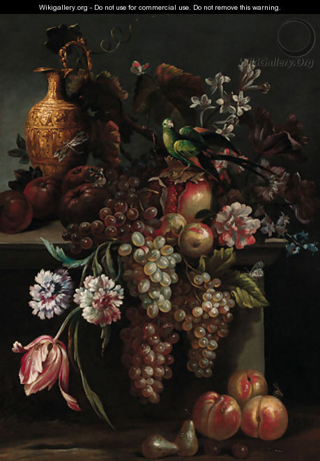 Still life of a pomegranate - (after) Giovanni Paolo Castelli, Called Spadino