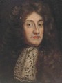 Portrait of a gentlman, bust-length, in a full wig and lace tie - (after) Kneller, Sir Godfrey