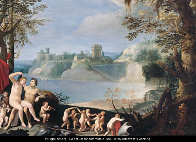 Mars and Venus in a river landscape - (after) Giuseppe (d