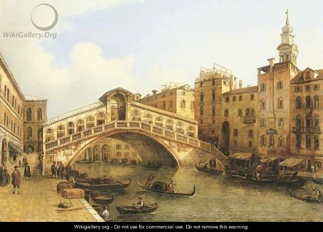 A view of the Rialto Bridge, Venice - (after) Giuseppe Bernardino Bison